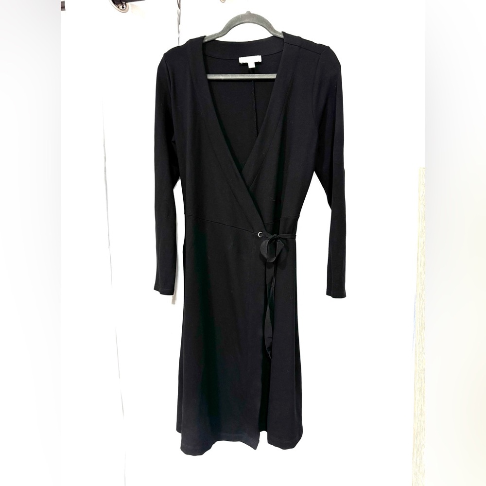The White Company, White Label Black Long Sleeve Dress midi size US 10